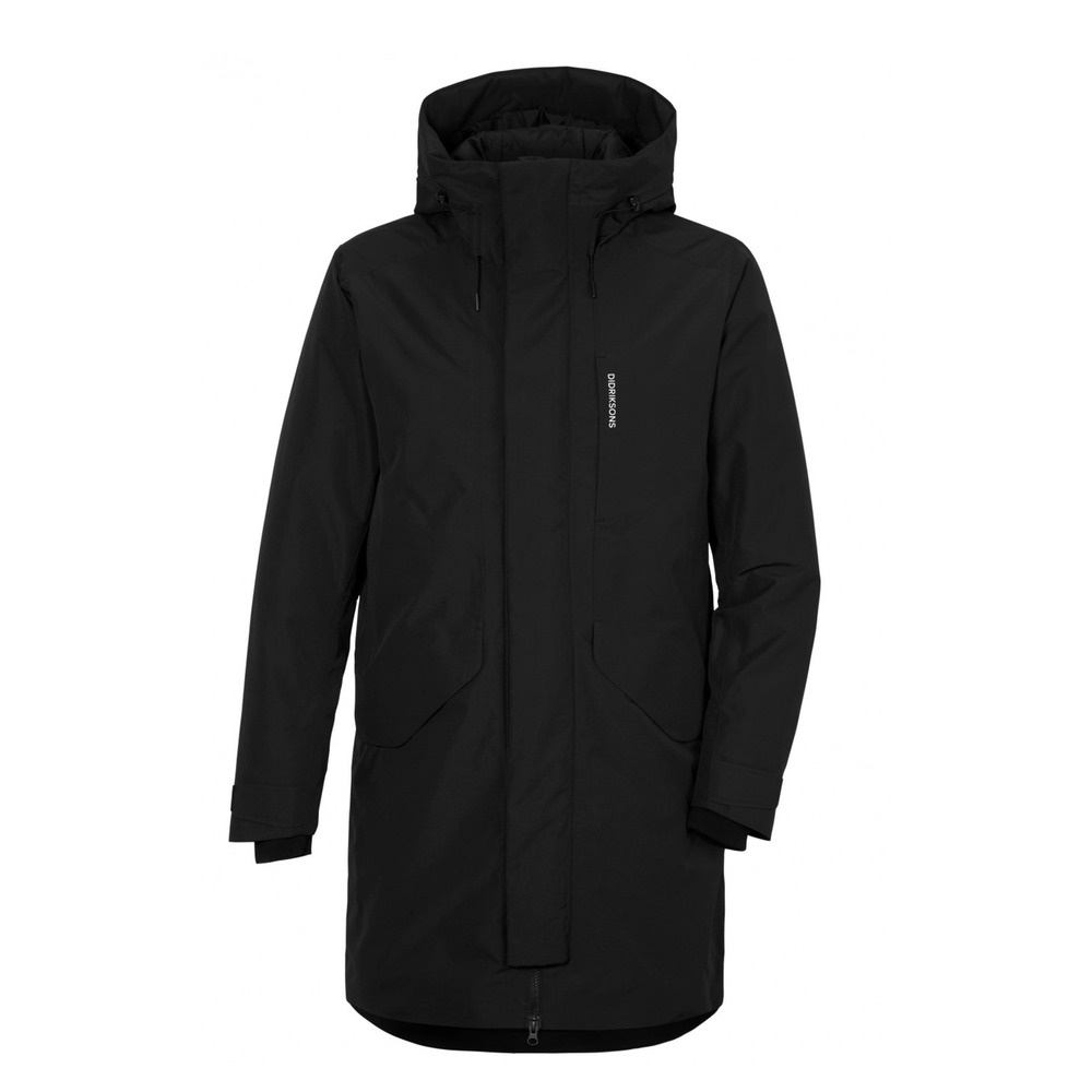 Didriksons Stormsystem Mens Black Waterproof Parka Hooded Jacket Size S